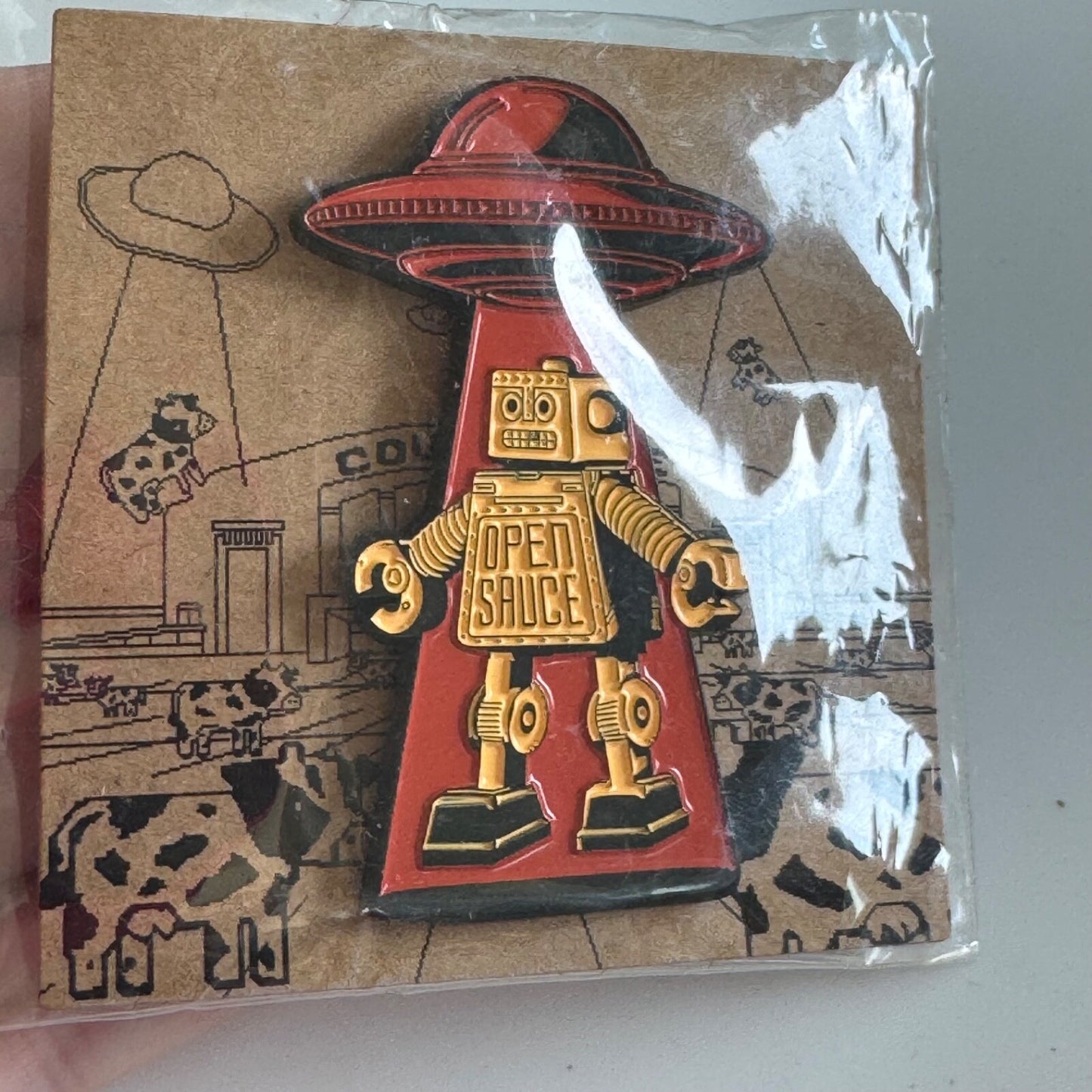 Open Sauce Cow Palace Lapel Pin New on Card
