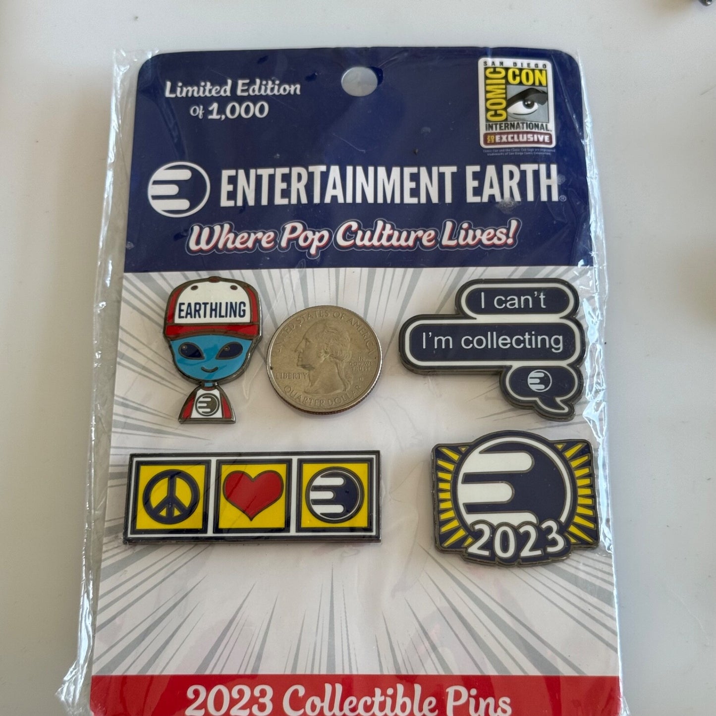 2023 ComicCon Entertainment Earth Limited Edition Lapel Pin Set