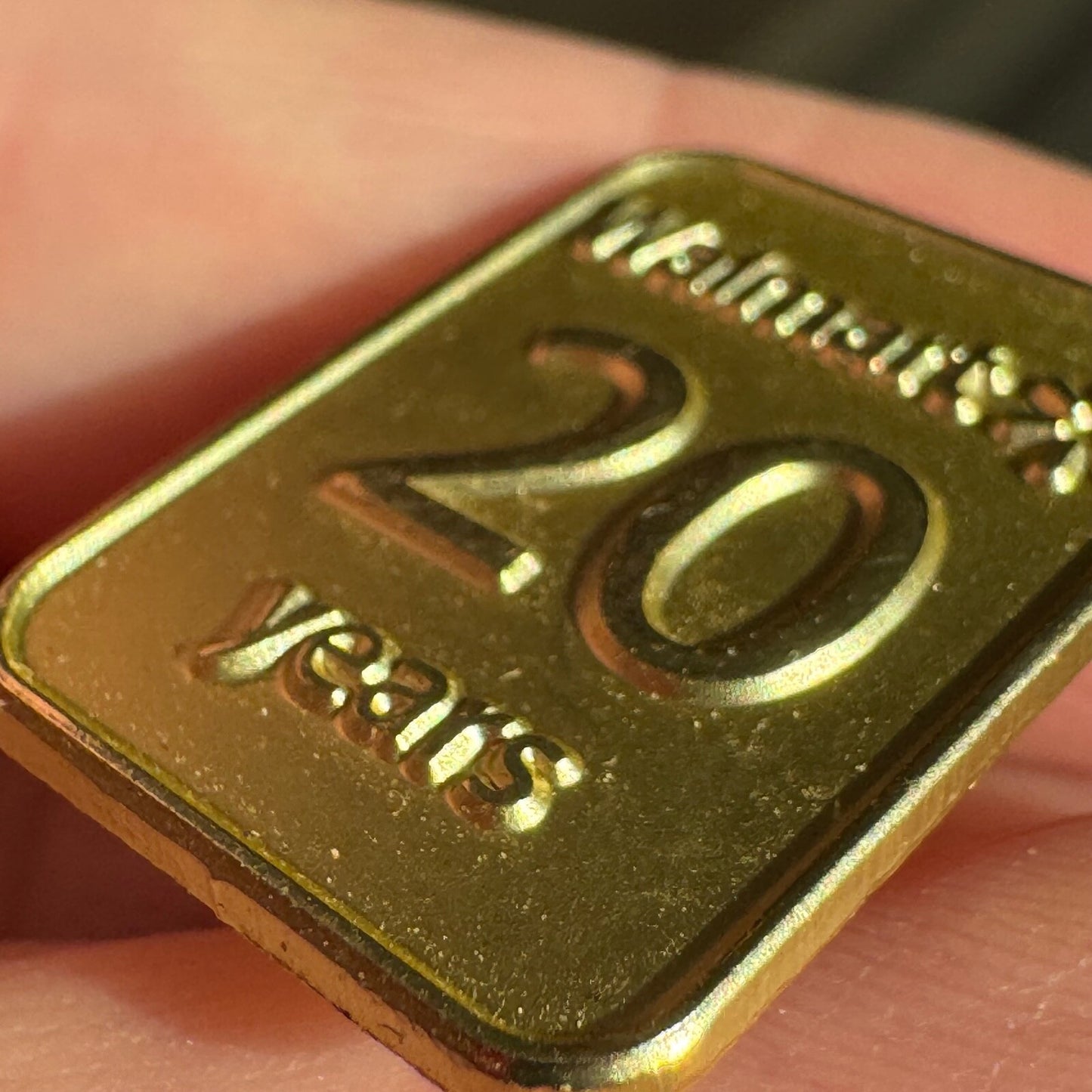 Walmart 20 Years Lapel Pin Wal-Mart Gold Tone Employee Award