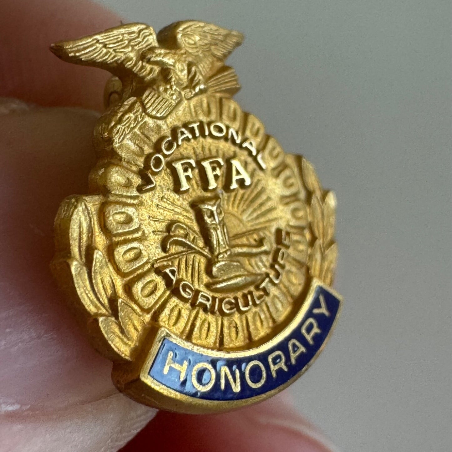 Vintage Honorary FFA Degree Gold Tone 1/10 10k Gold Filled Balfour Vocational Ag