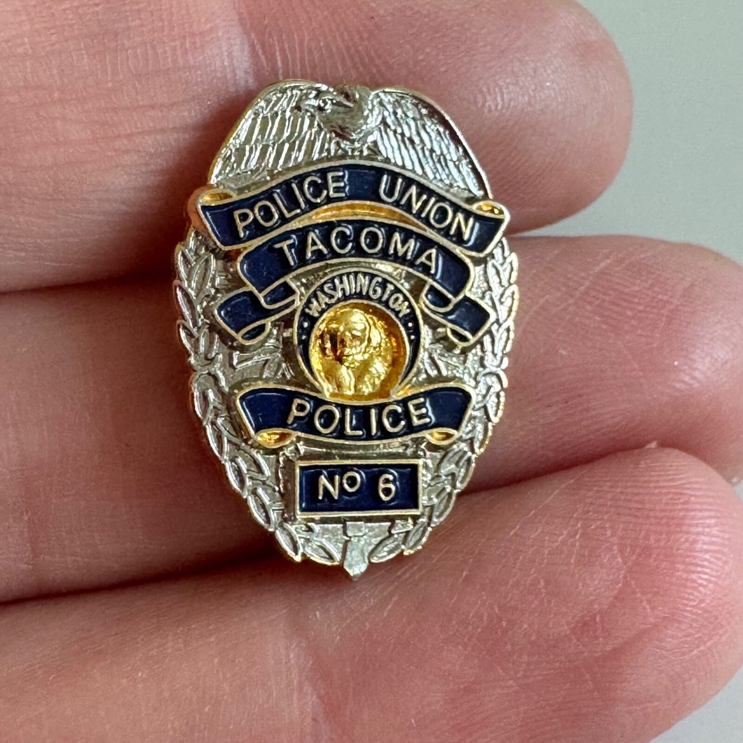 Police Union Tacoma Washington No. 6 Pin Badge