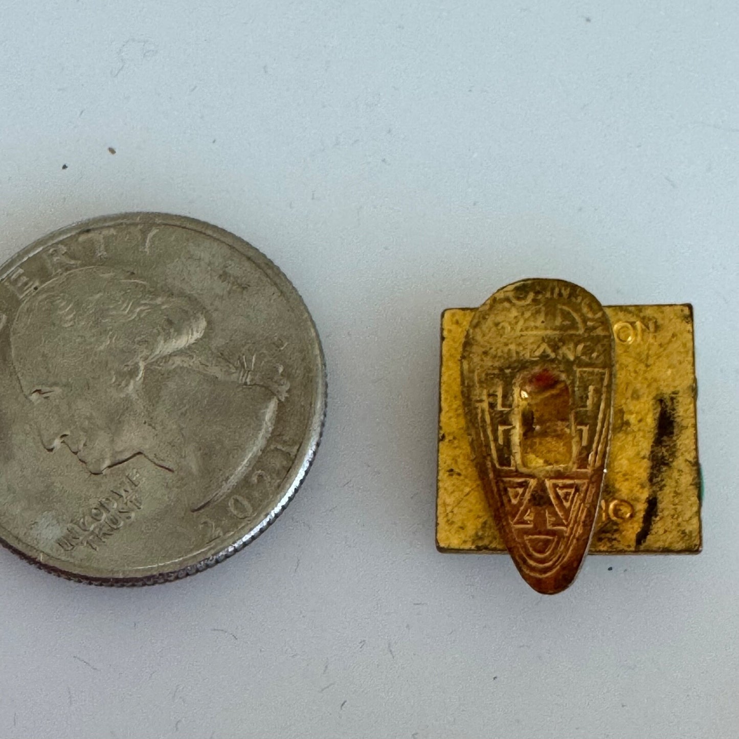 WW2 Italian Fascist Badge Collar Stud Lapel Pin S. Johnson Milano