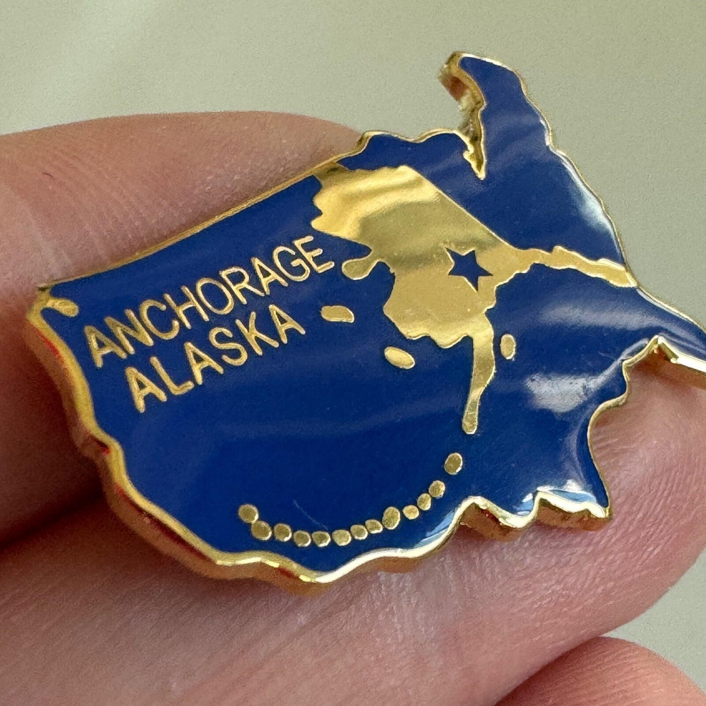 Vintage Anchorage Alaska Lapel Pin Souvenir Tourist