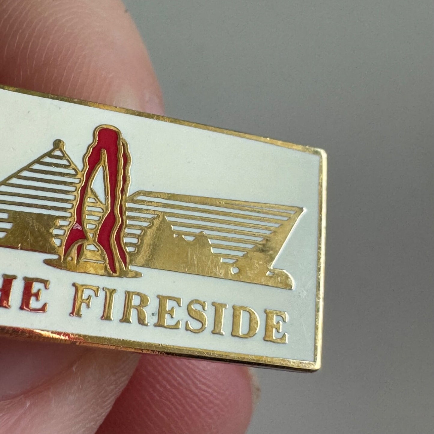 Vintage The Fireside Theater Logo Lapel Pin Wisconsin
