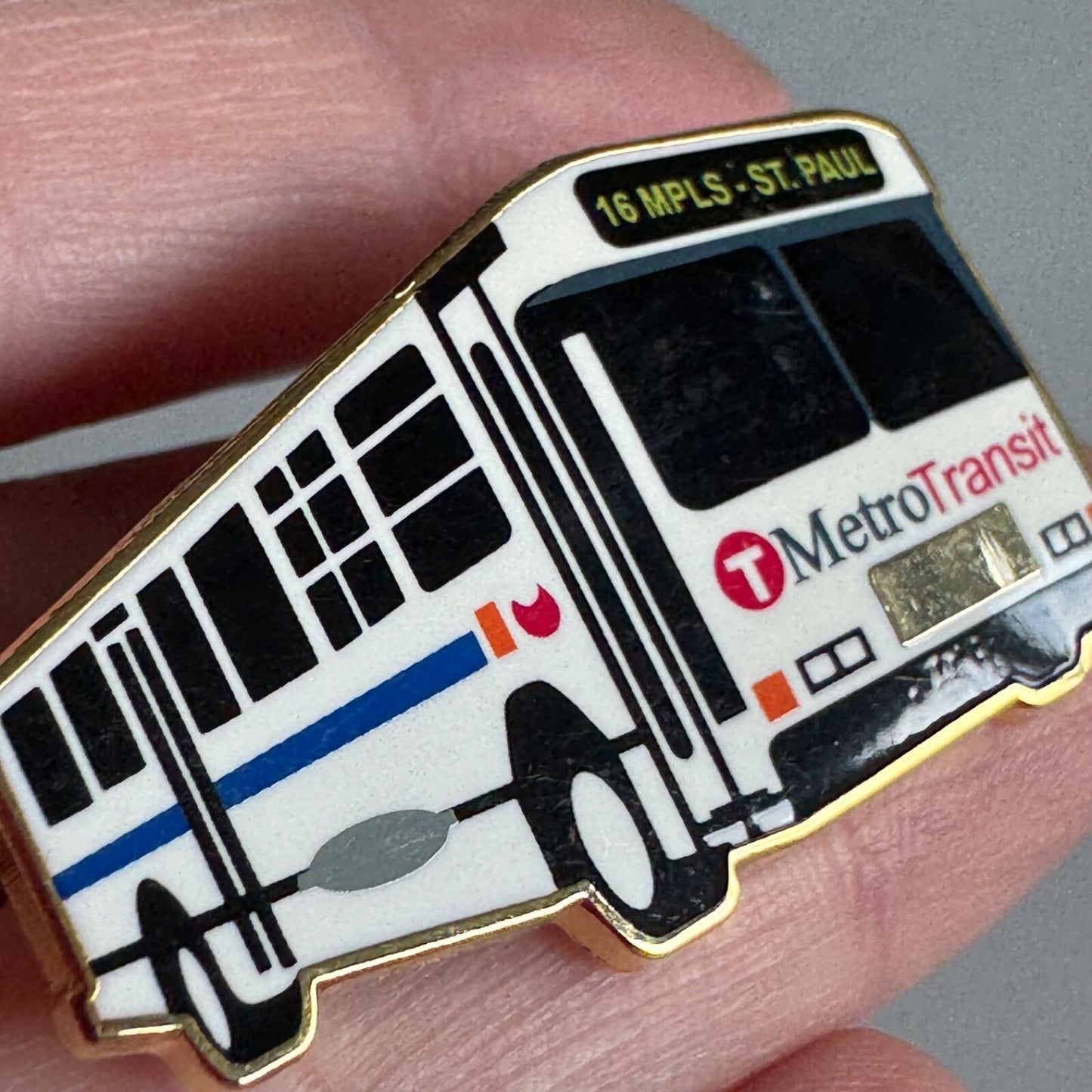 Vintage Minneapolis St Paul MetroTransit Public Transit Bus Lapel Pin