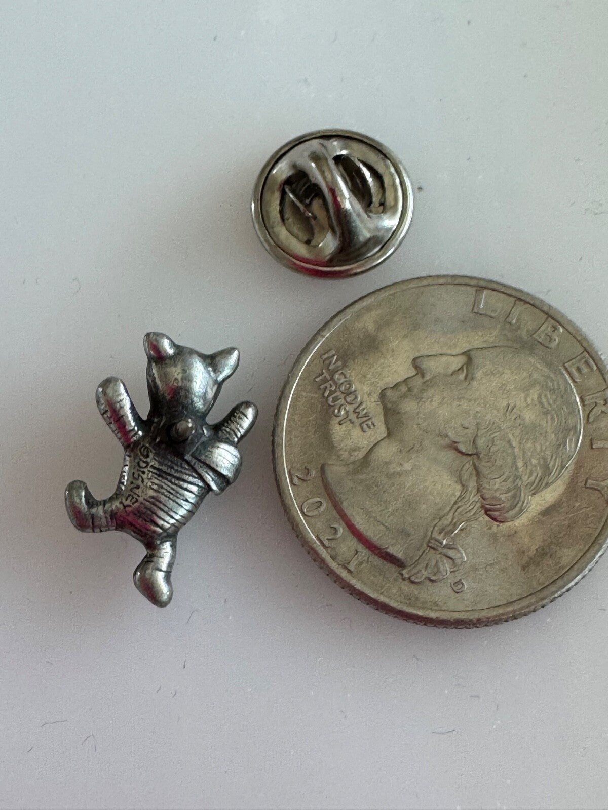 Vintage Pewter Piglet Lapel Pin Tie Tack Winnie the Pooh Disney