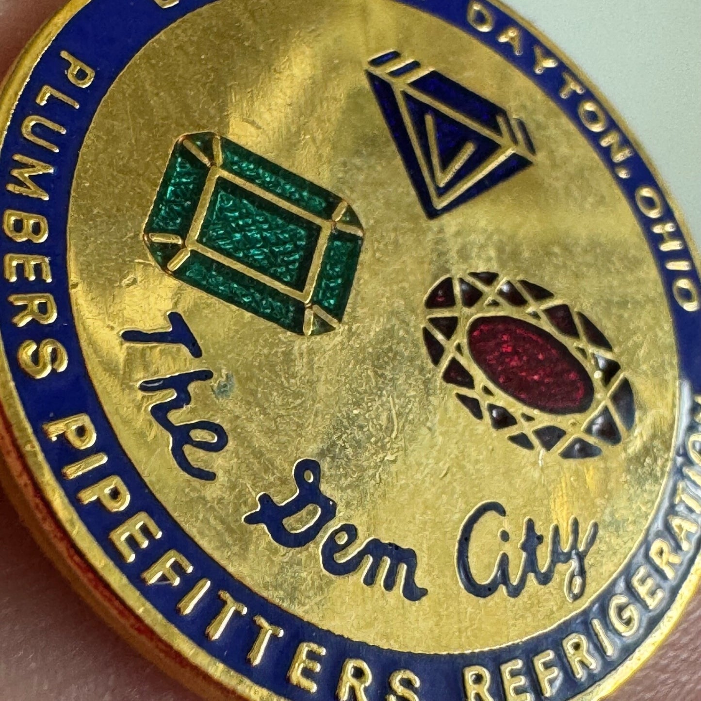 Local 162 Daton Ohio Plumbers Pipe Fitters Refrigeration Union Lapel Pin Gem