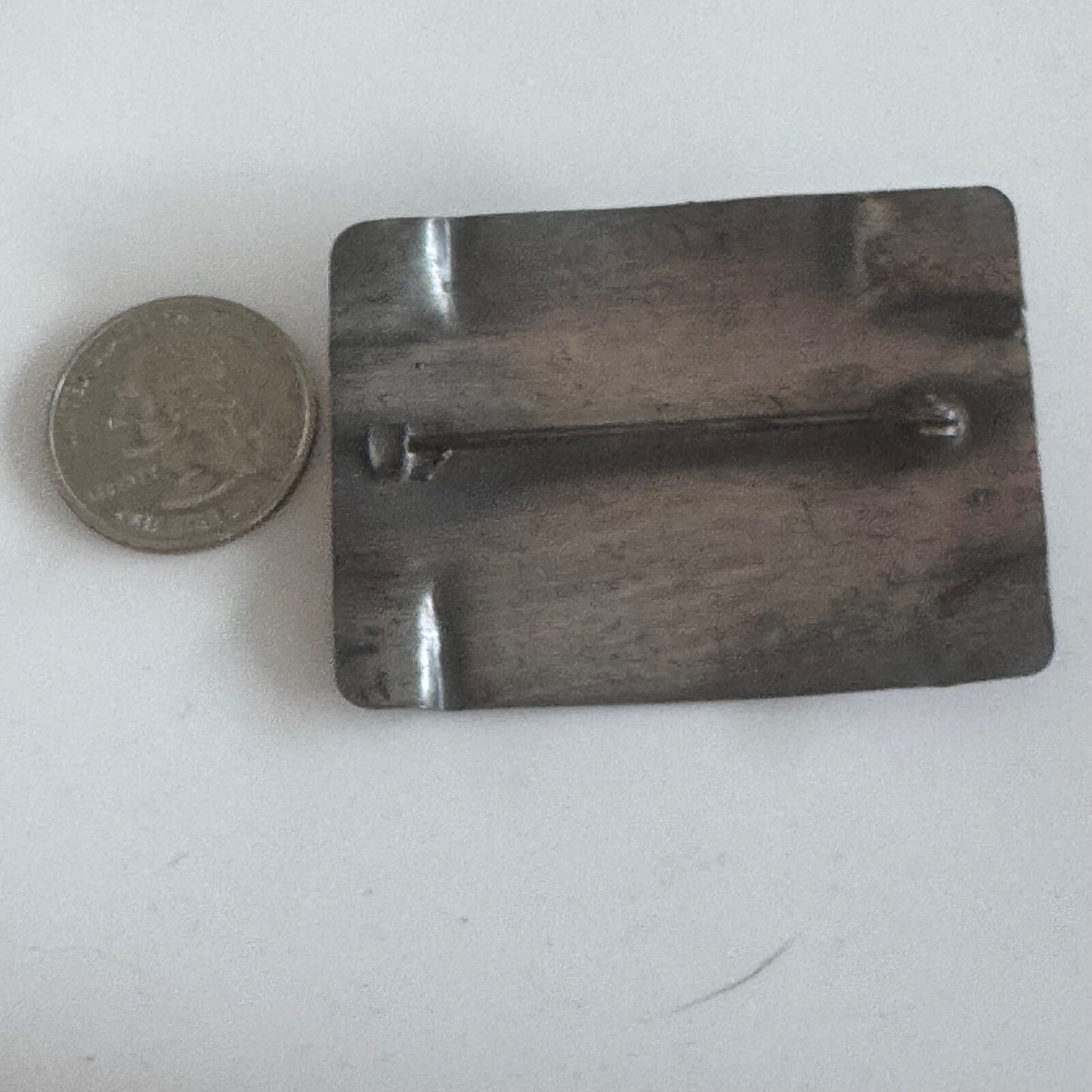 Antique Textured Sash Pin Brooch with C-Clasp