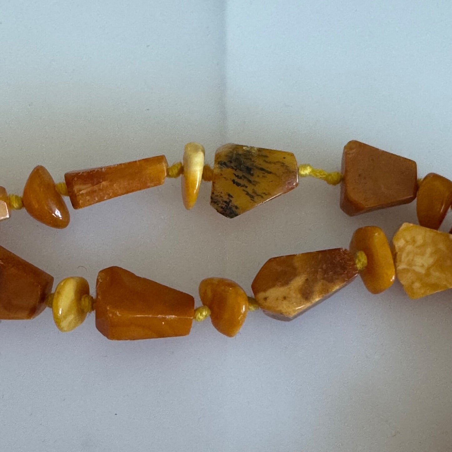 Vintage 25" Hand Knotted Amber Necklace 34g Cognac Butterscotch Egg Yolk