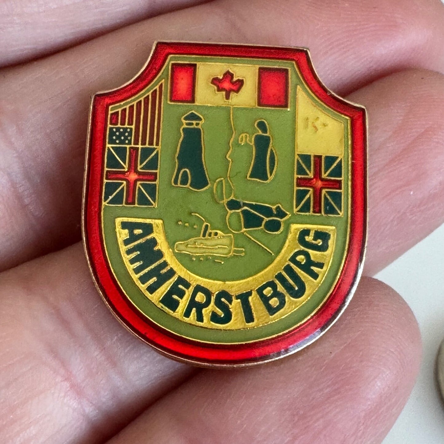 Vintage Amherstburg Lapel Pin Ontario Canada Souvenir Tourist