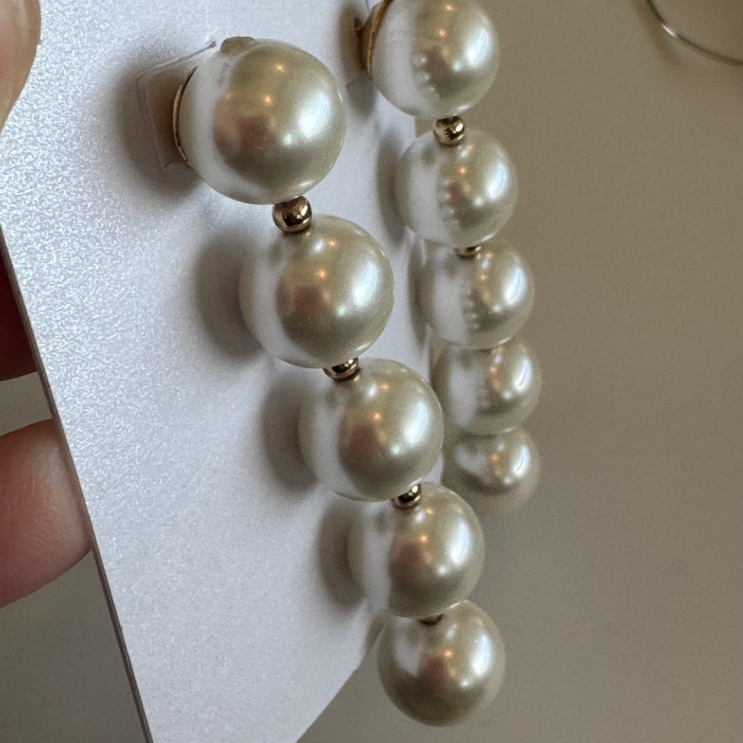 Bauble Bar BaubleBar Imitation Pearl Linear Drop Earrings New On Card Pierced