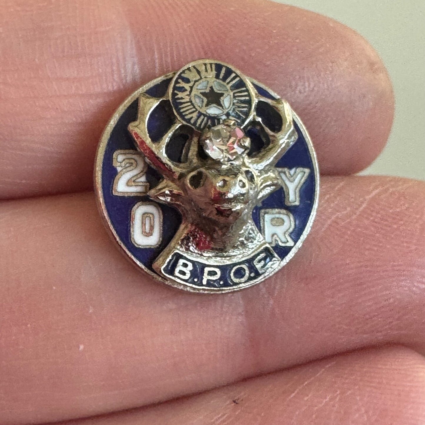 Very Nice Benevolent and Protective Order of Elks 20 Year Member Award Pin BPOE