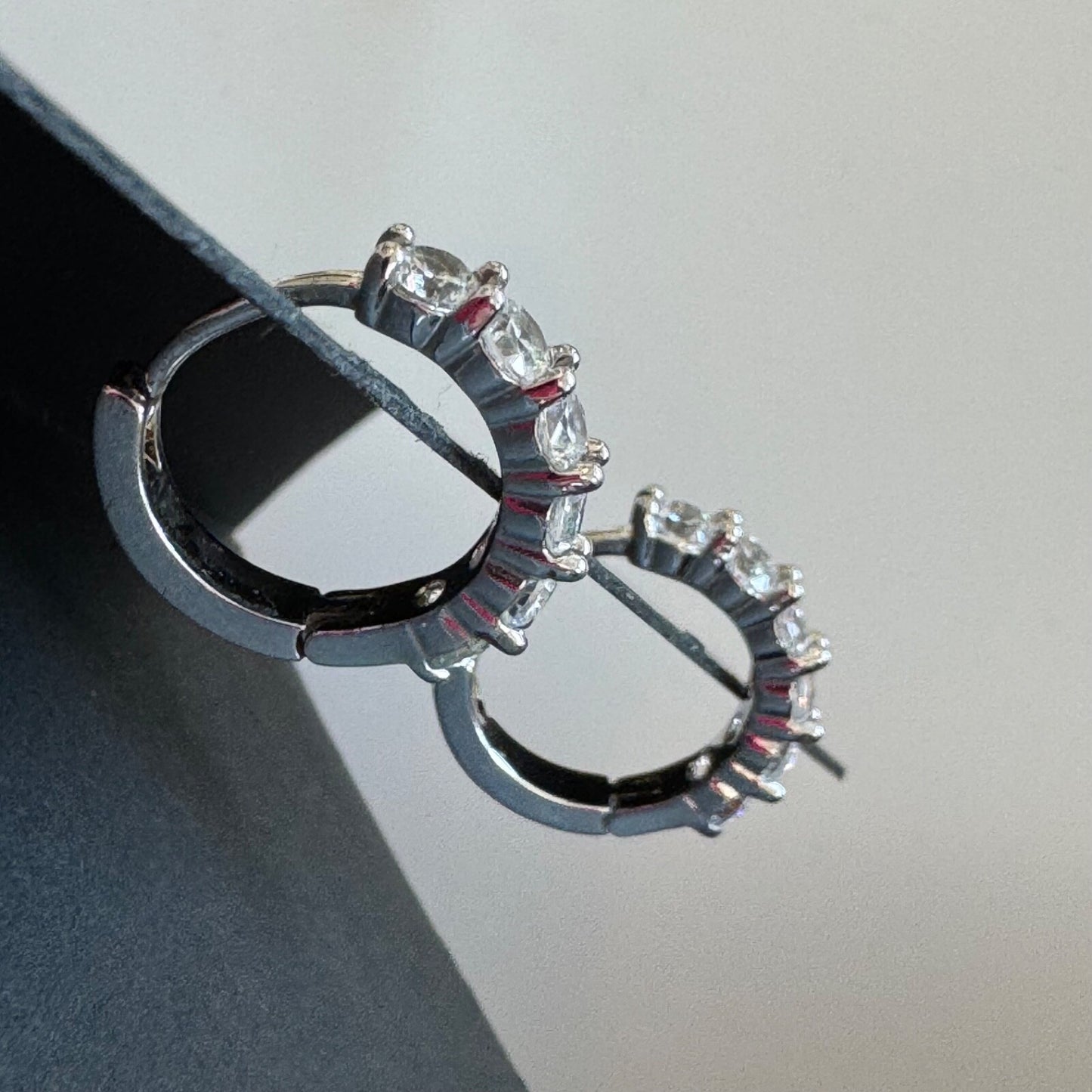 Nordstrom Demi Fine Cubic Zirconia Huggie Hoop Earrings New On Card Pierced