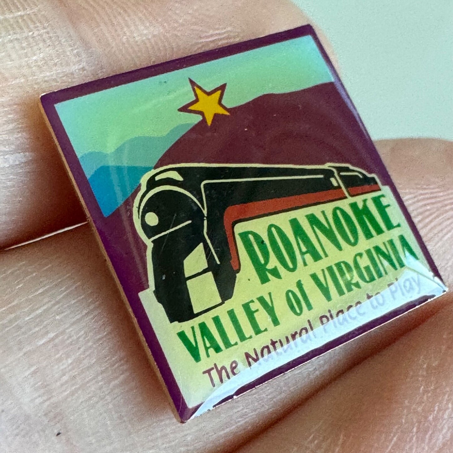 Roanoke Valley of Virginia Natural Place to Play Train Pin