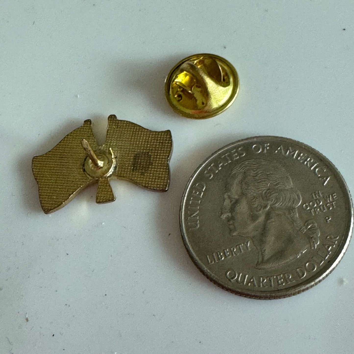 Vintage USA Germany Friendship Flags Enamel Lapel Pin German American US