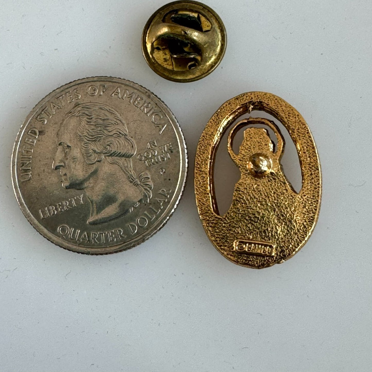 Vintage Saint Lucy Pray for Us Medal Lapel Pin St St. Ste.