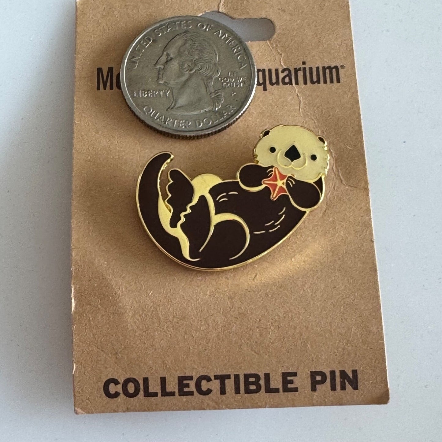 Monterey Bay Aquarium Sea Otter Starfish Collectible Souvenir Pin New on Card