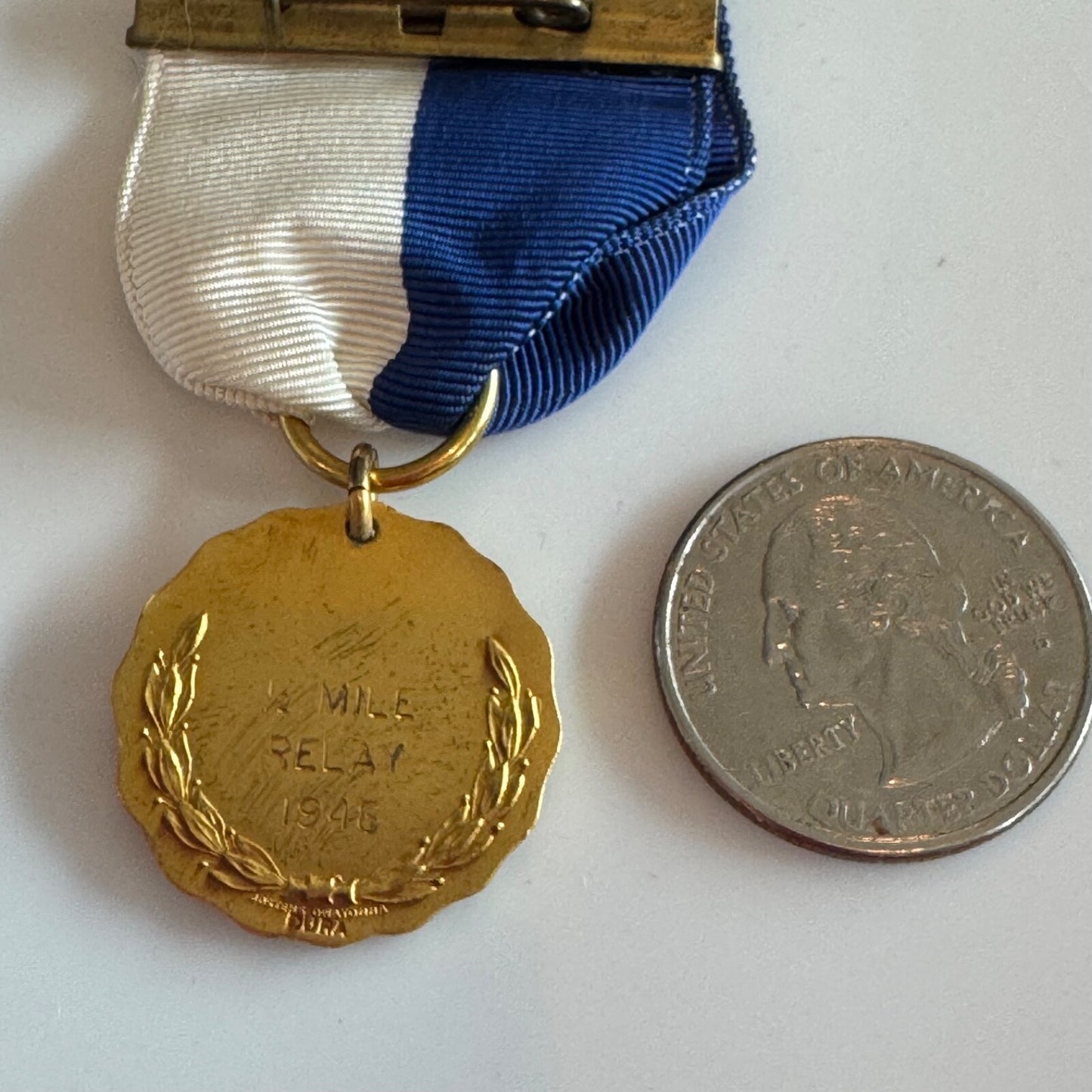 Vintage Drake Relays 1/2 Mile Relay 1948 Medal Gold Tone Dura Jostens Track