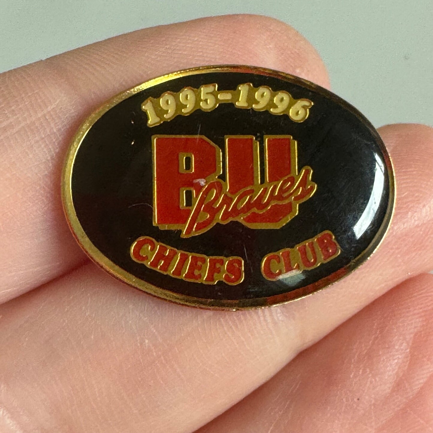 Bradley University Braves Chiefs Club 1995 96 Pin BU