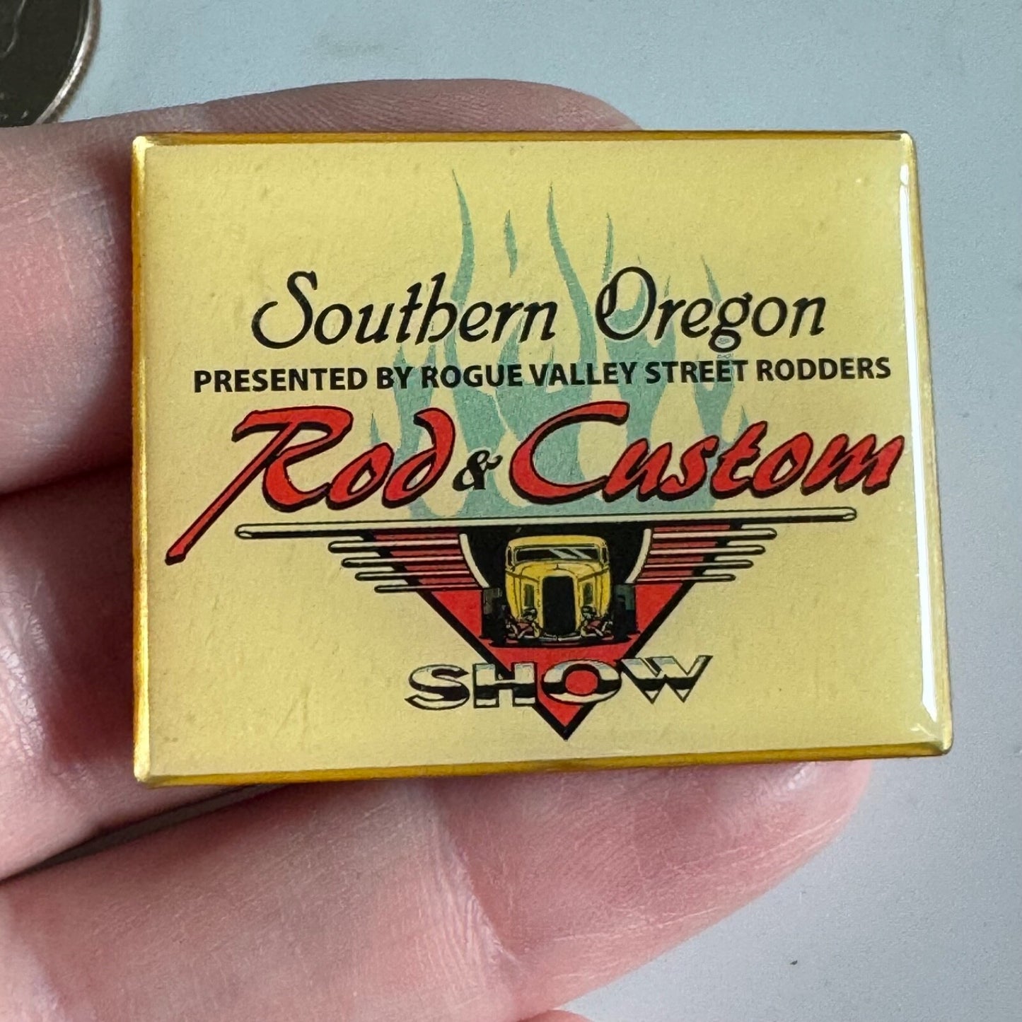 Vintage Southern Oregon Rod & Custom Show Lapel Pin Rogue Valley Street Rodders