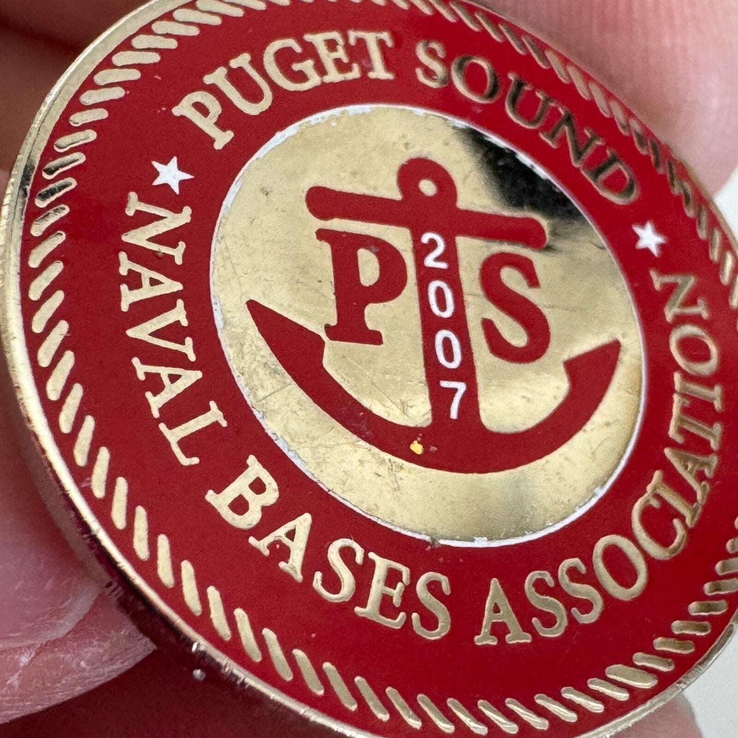 2007 Puget Sound Naval Bases Association Lapel Pin Enamel Anchor U.S. Navy