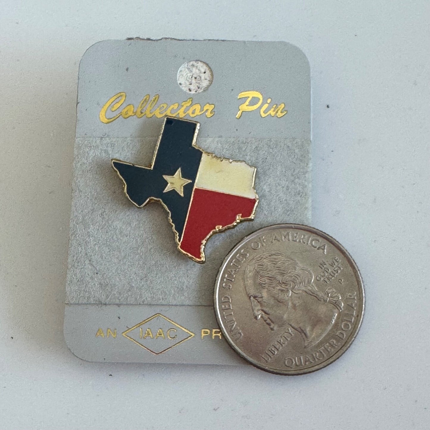 Texas State Flag Shape Collector Pin – New on Card