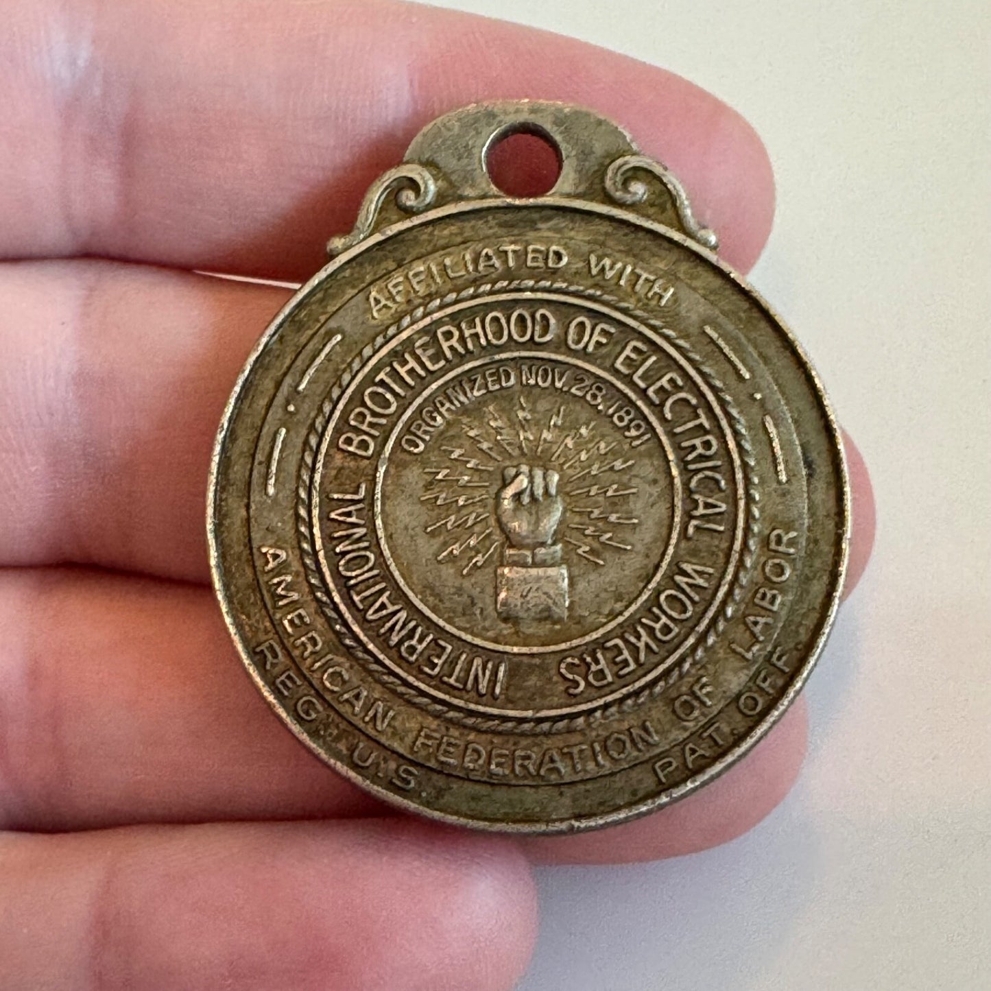 1951 25th Anniversary IBEW Local 306 Fob Medallion Union Akron Ohio