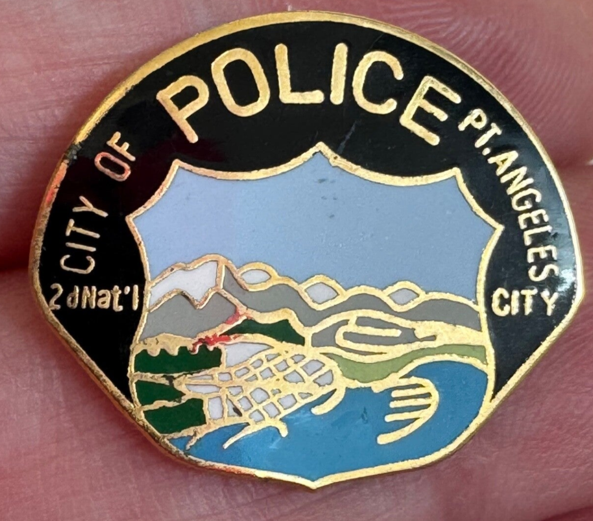 Vintage City of Pt. Angeles Police Lapel Pin 2nd National City Port Washington
