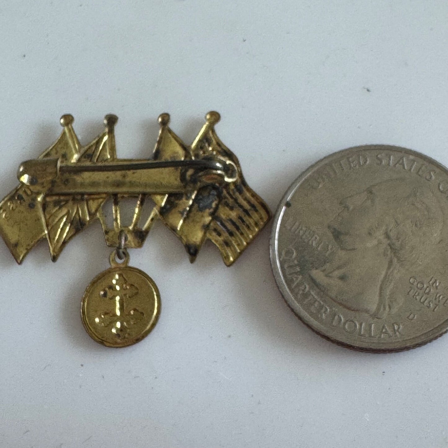 WWII French Liberation Allies Lapel Pin Flags US France USSR UK Belgium