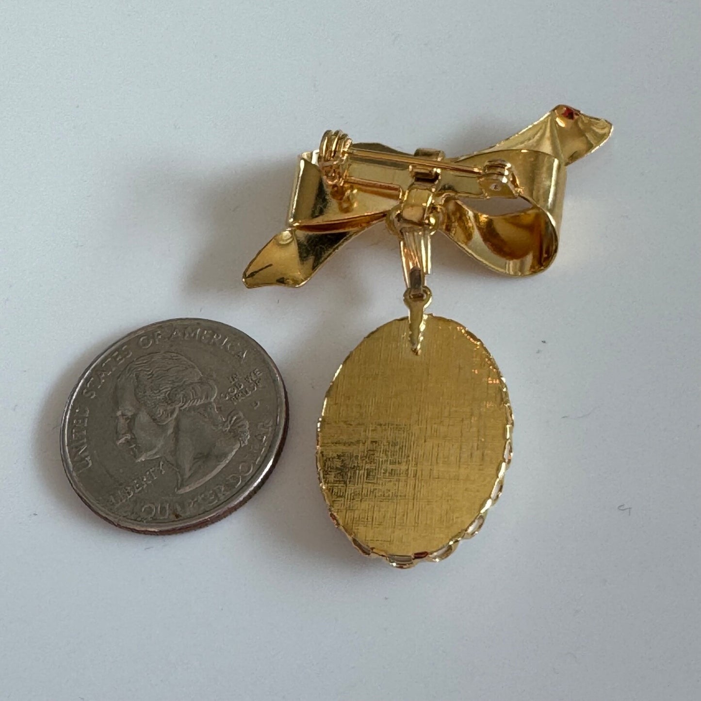 Vintage Owl Dangle Brow Brooch Pin Oval
