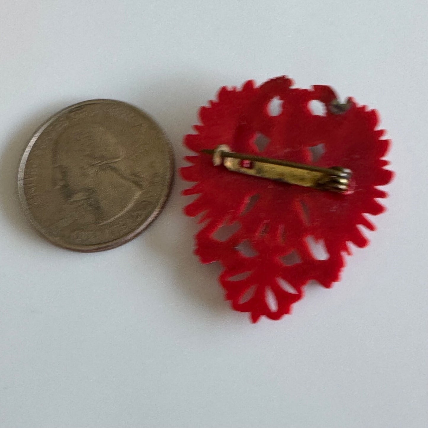 Vtg Austria Tyrol Coat of Arms Red Double-Headed Eagle Pin Celluloid Plastic?