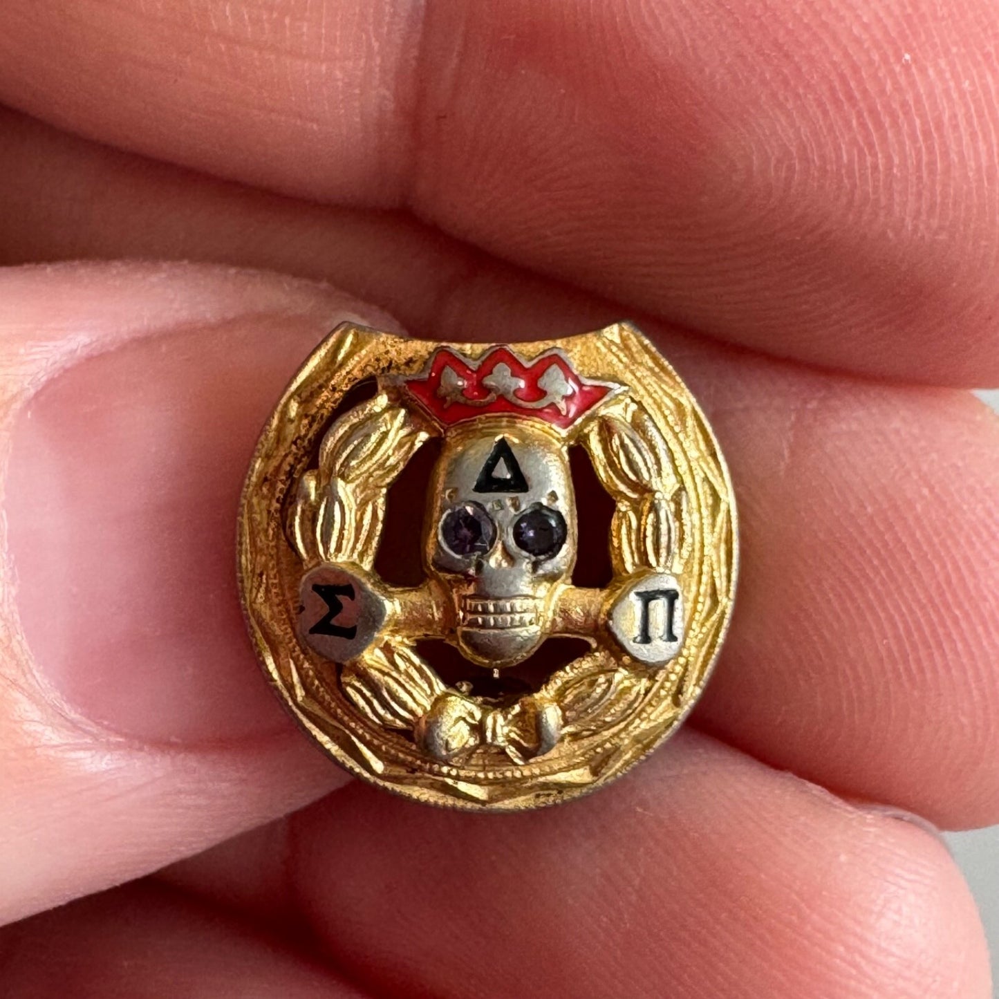 Vintage Delta Sigma Pi Member Badge Pin Signed