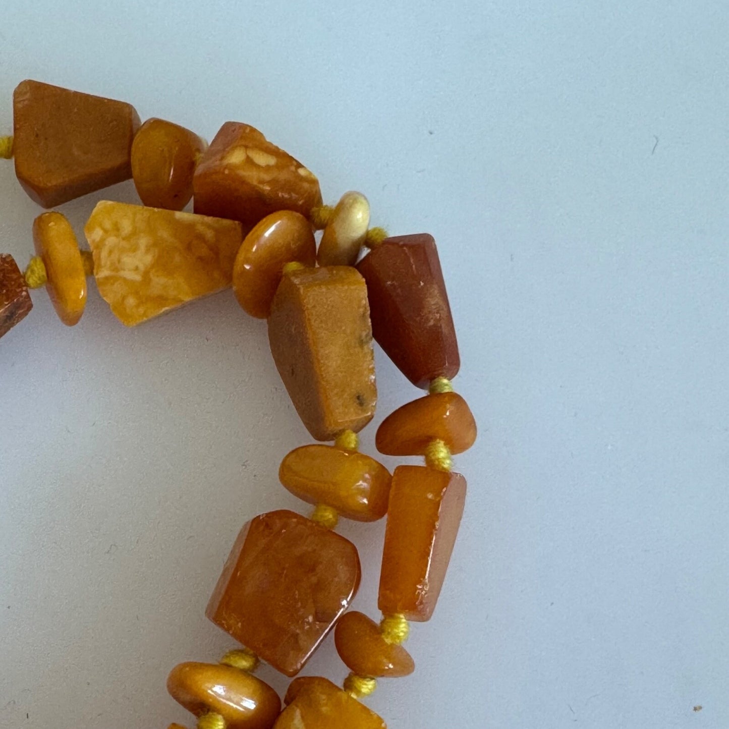 Vintage 25" Hand Knotted Amber Necklace 34g Cognac Butterscotch Egg Yolk