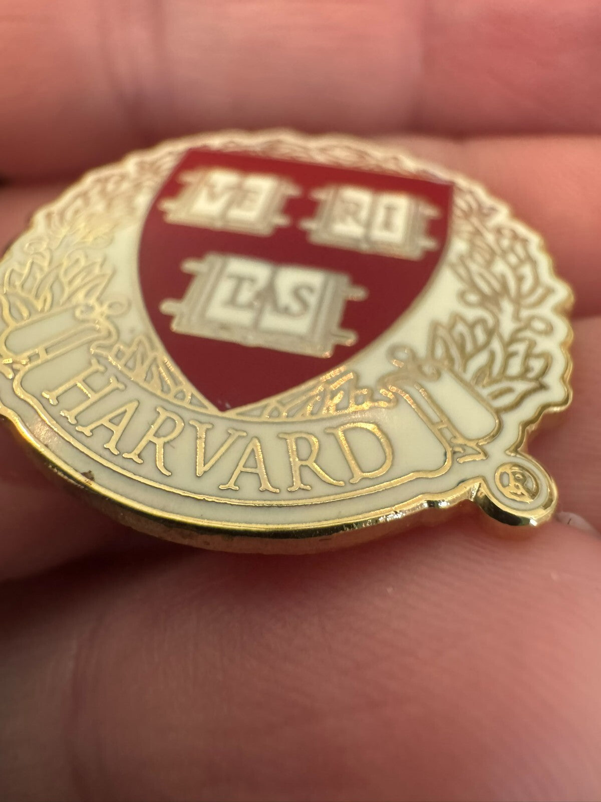 Harvard University Crest Lapel Pin Crimson