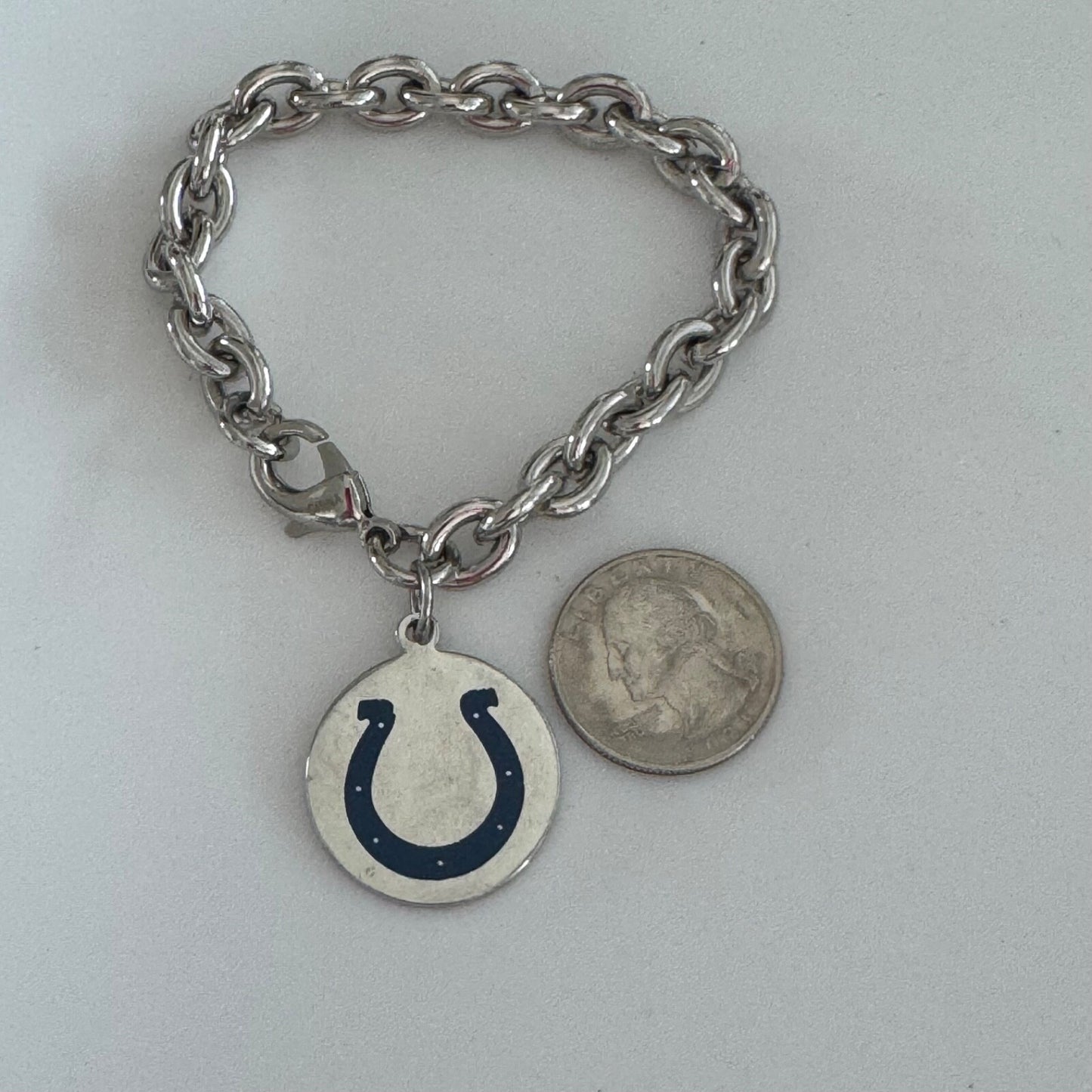 Vintage Indianapolis Colts Silver Tone Charm Bracelet
