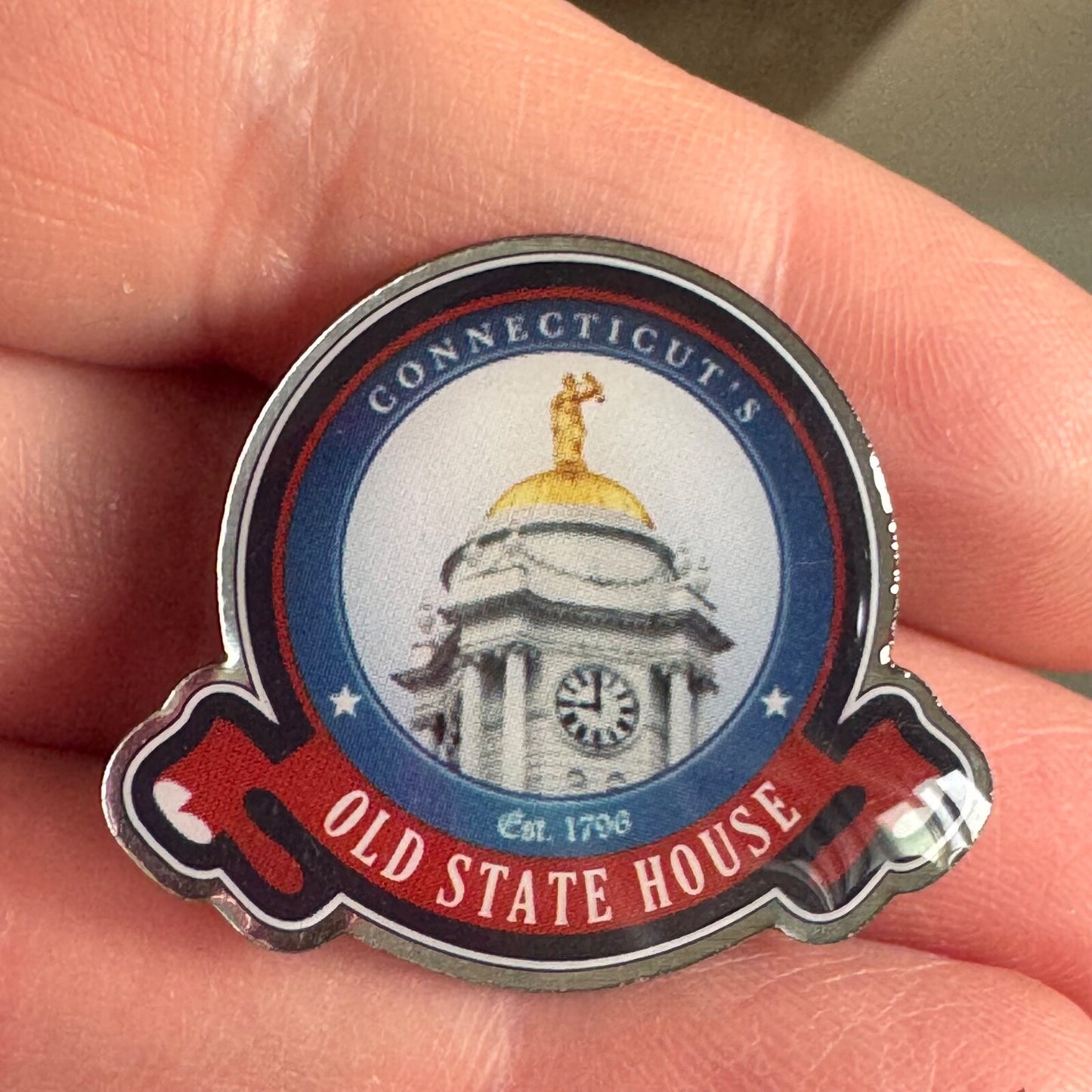 Connecticut's Old State House Souvenir Lapel Pin Connecticut CT