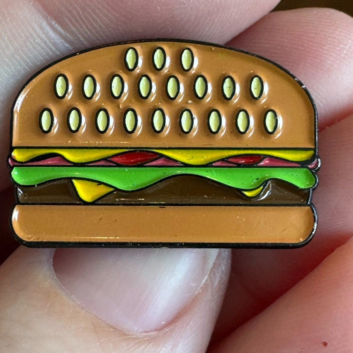 Enamel Cheeseburger Lapel Pin Wade