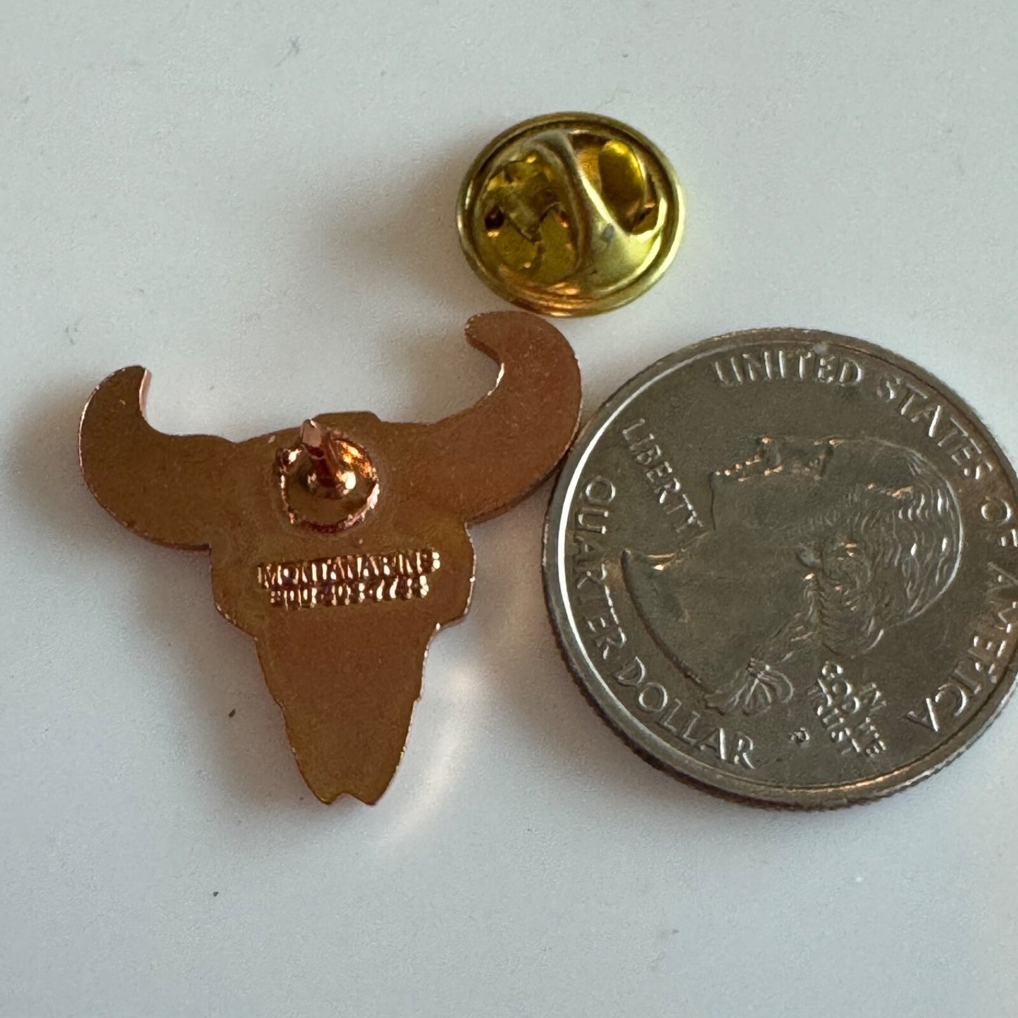 Vintage Montana Bison Skull Buffalo Cattle Souvenir Tourist Lapel Pin