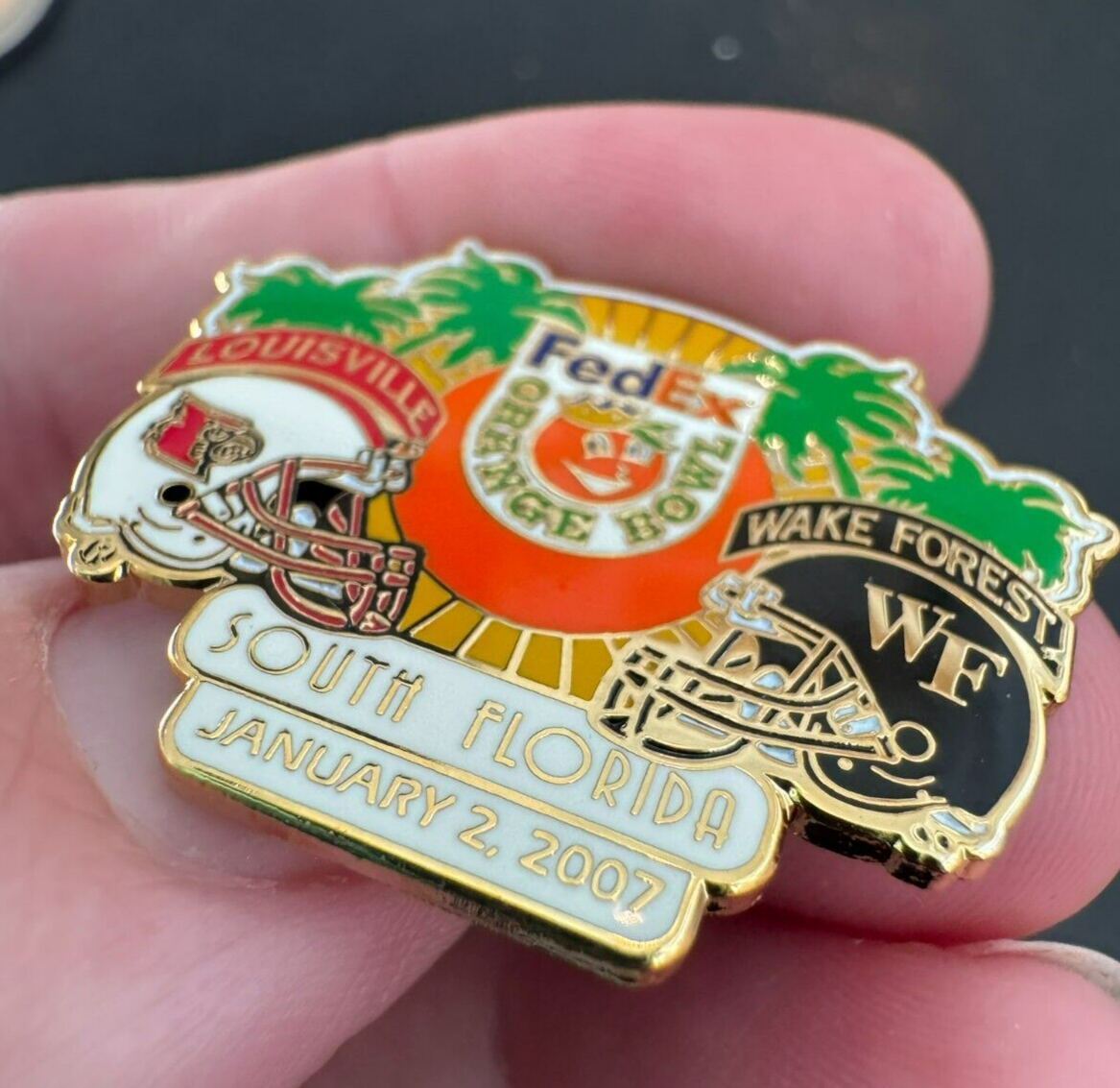 FedEx Orange Bowl 2007 Louisville Wake Forest Pin