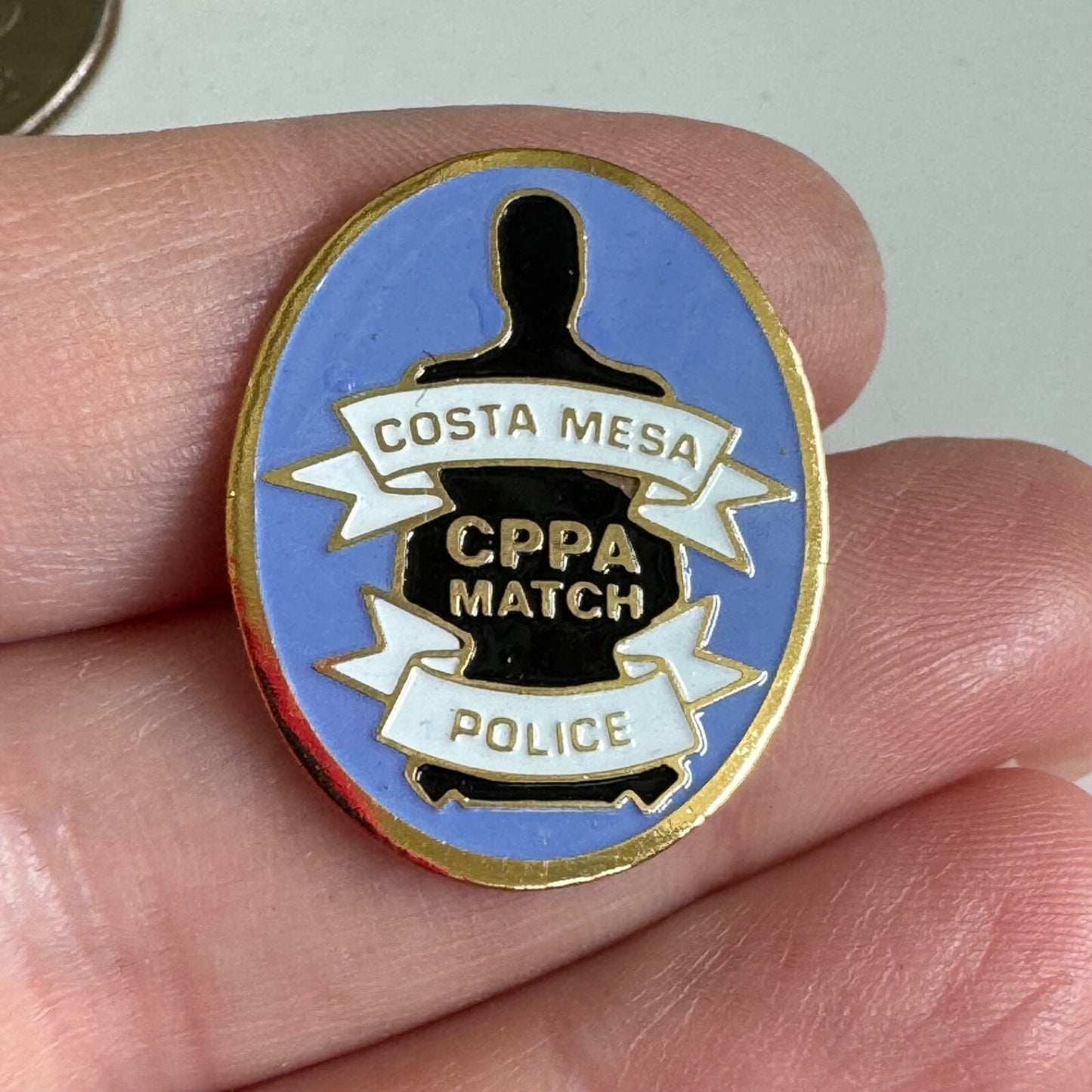 Vintage Costa Mesa CPPA Match Police Lapel Pin Pistol Association