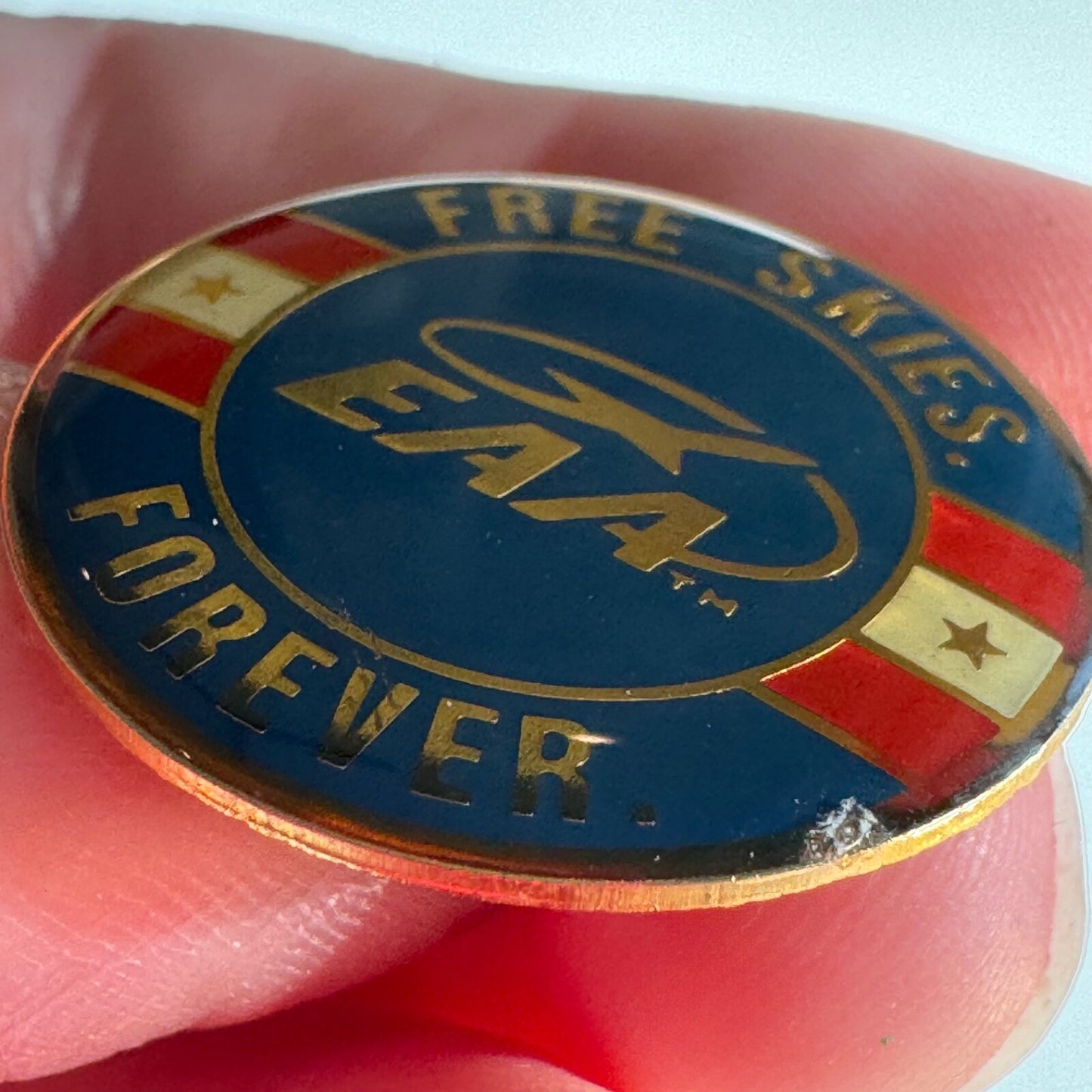 Vintage EAA Free Skies Forever Lapel Pin