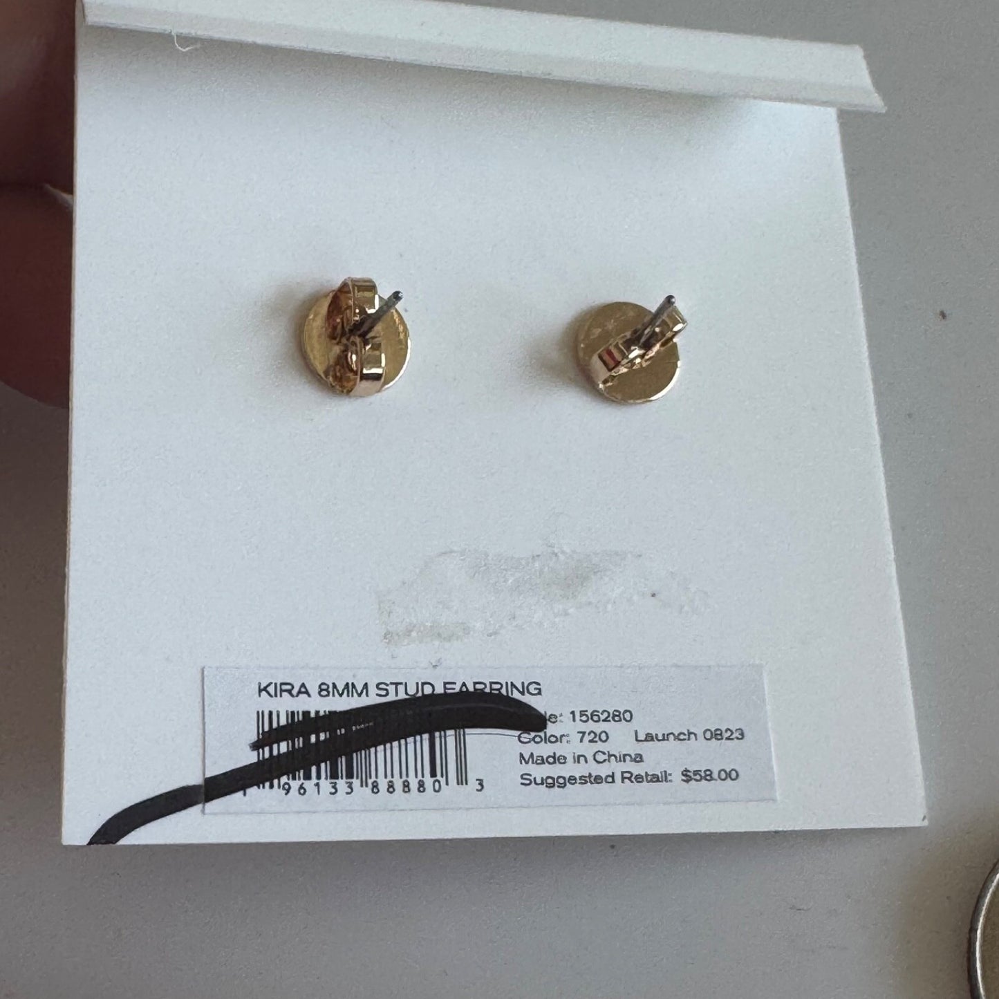 Tory Burch Kira T-Logo Gold Stud Earrings New on Card 8mm