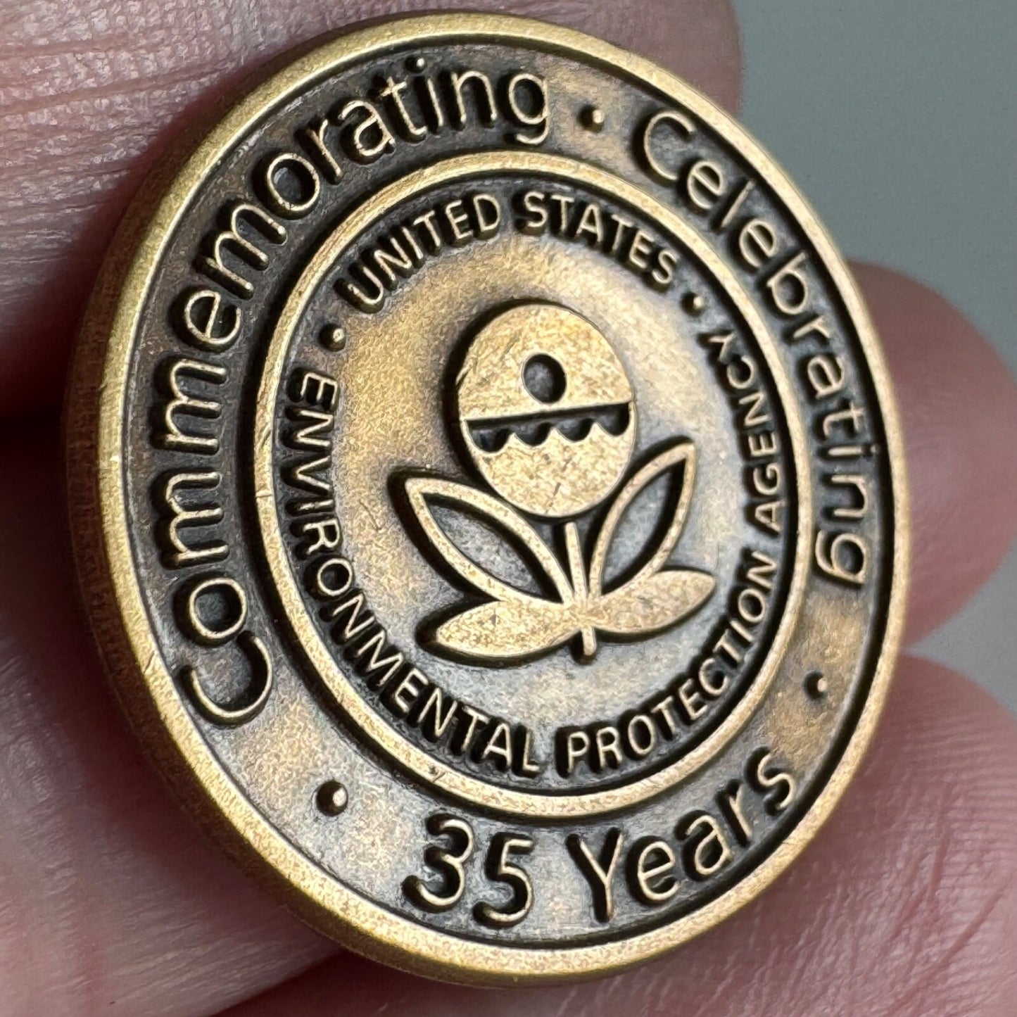 Vintage Environmental Protection Agency Commemorating 35 Years Lapel Pin EPA