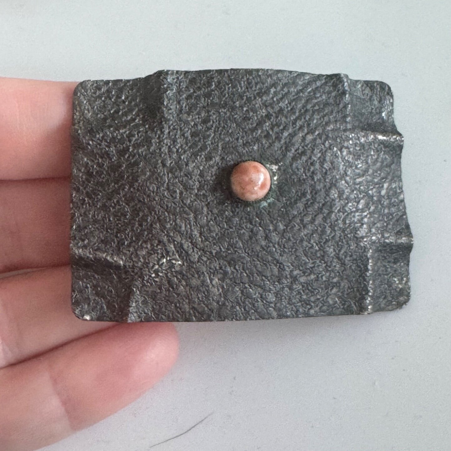 Antique Textured Sash Pin Brooch with C-Clasp