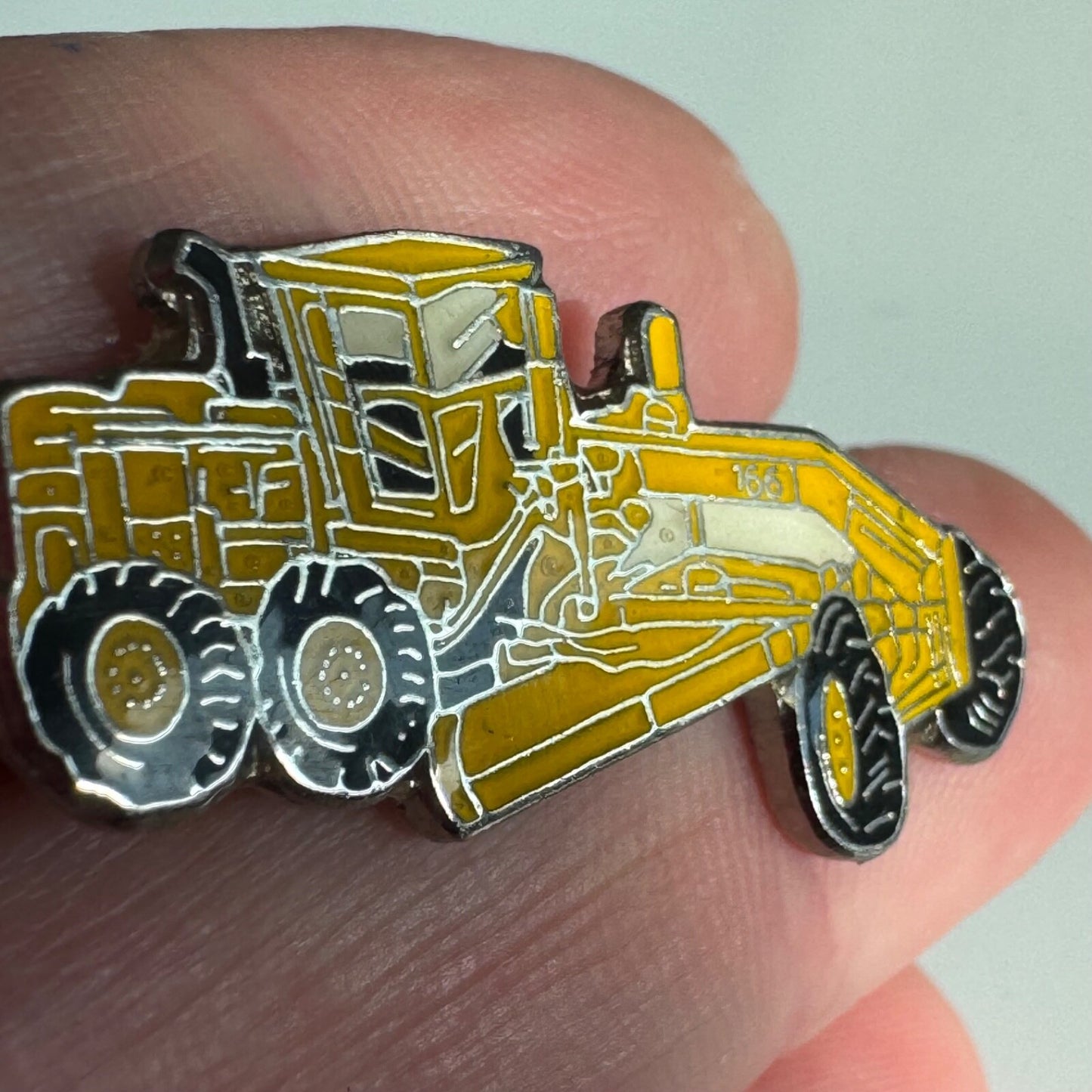 Vintage Yellow Caterpillar Cat Motor Grader Advertising Lapel Pin