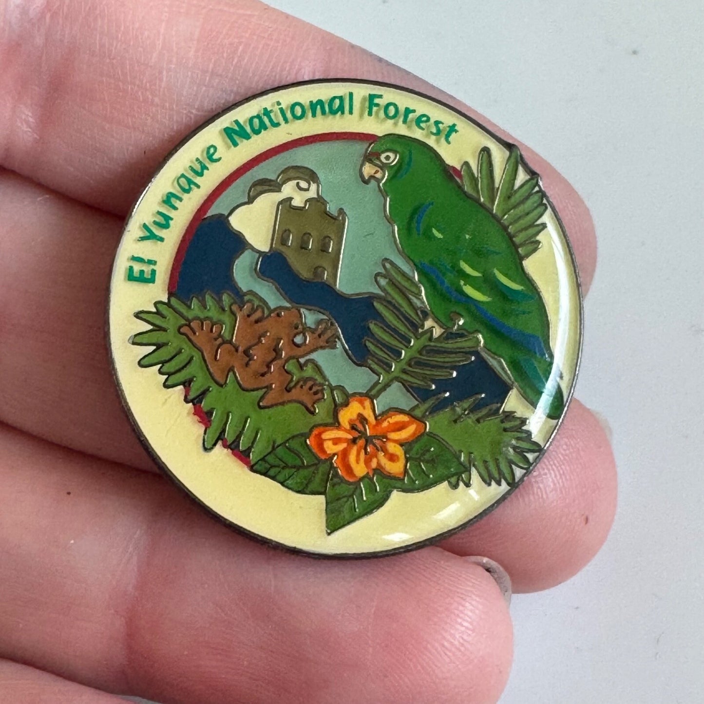Vintage El Yunque National Forest Lapel Pin Puerto Rico