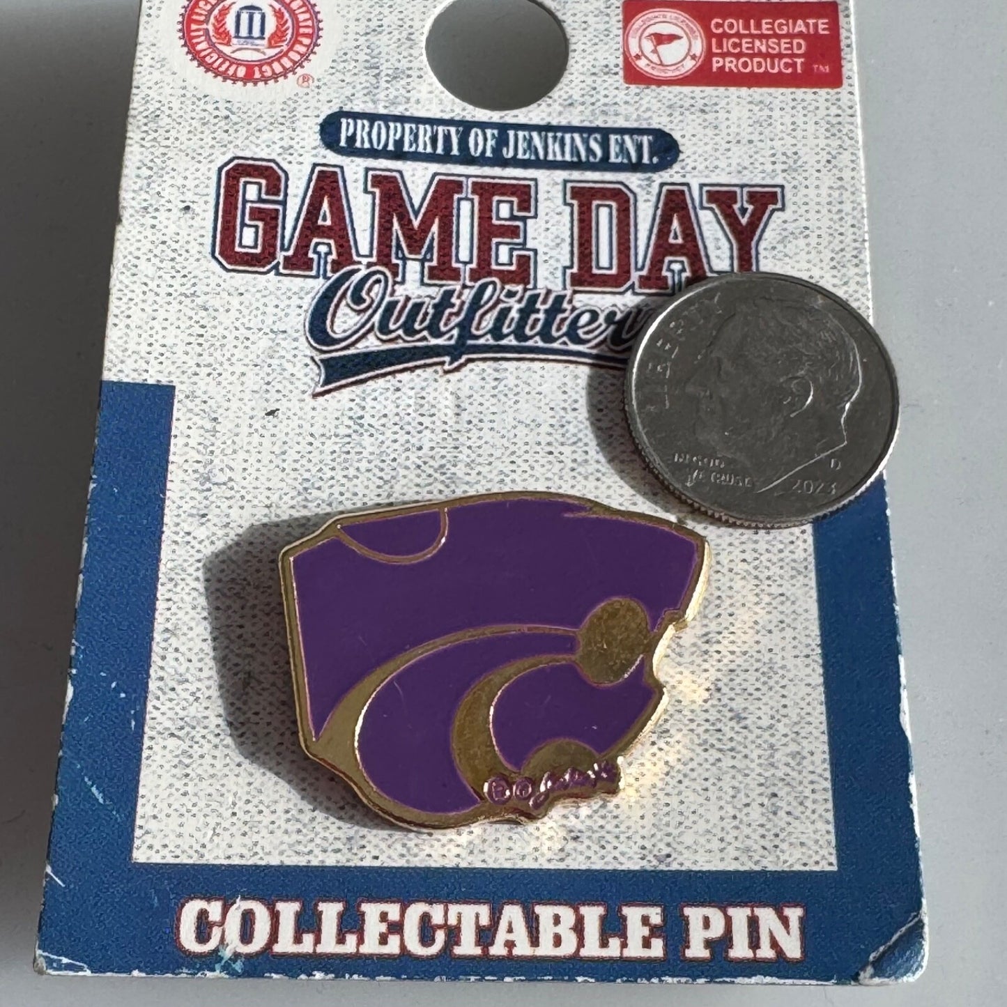 Vintage Kansas State University Wildcats Lapel Pin New on Card K-State