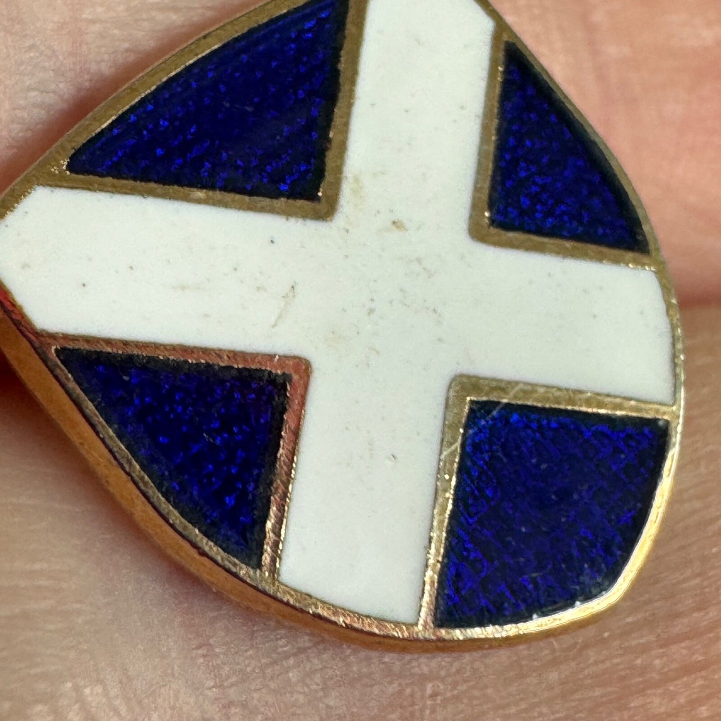 Vintage Scotland Saltire Shield Enamel Pin Scottish Souvenir