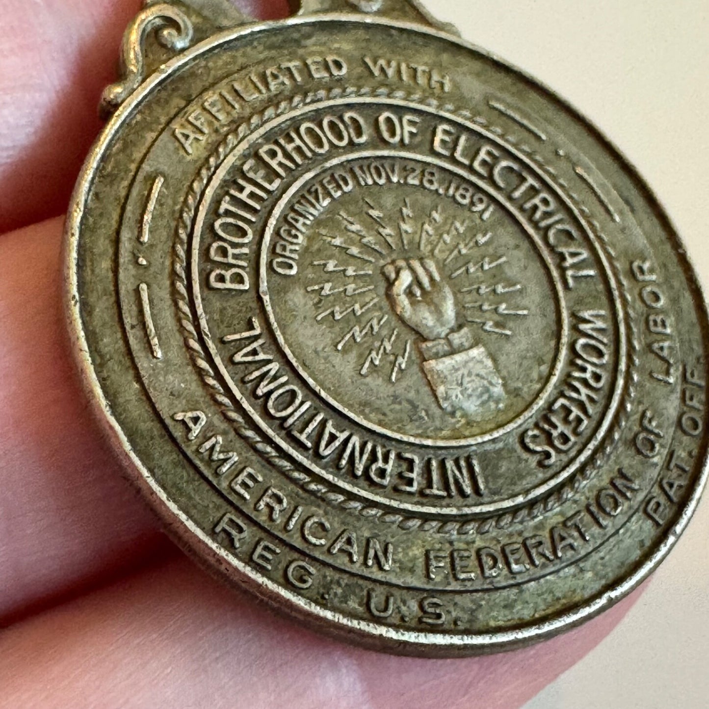 1951 25th Anniversary IBEW Local 306 Fob Medallion Union Akron Ohio