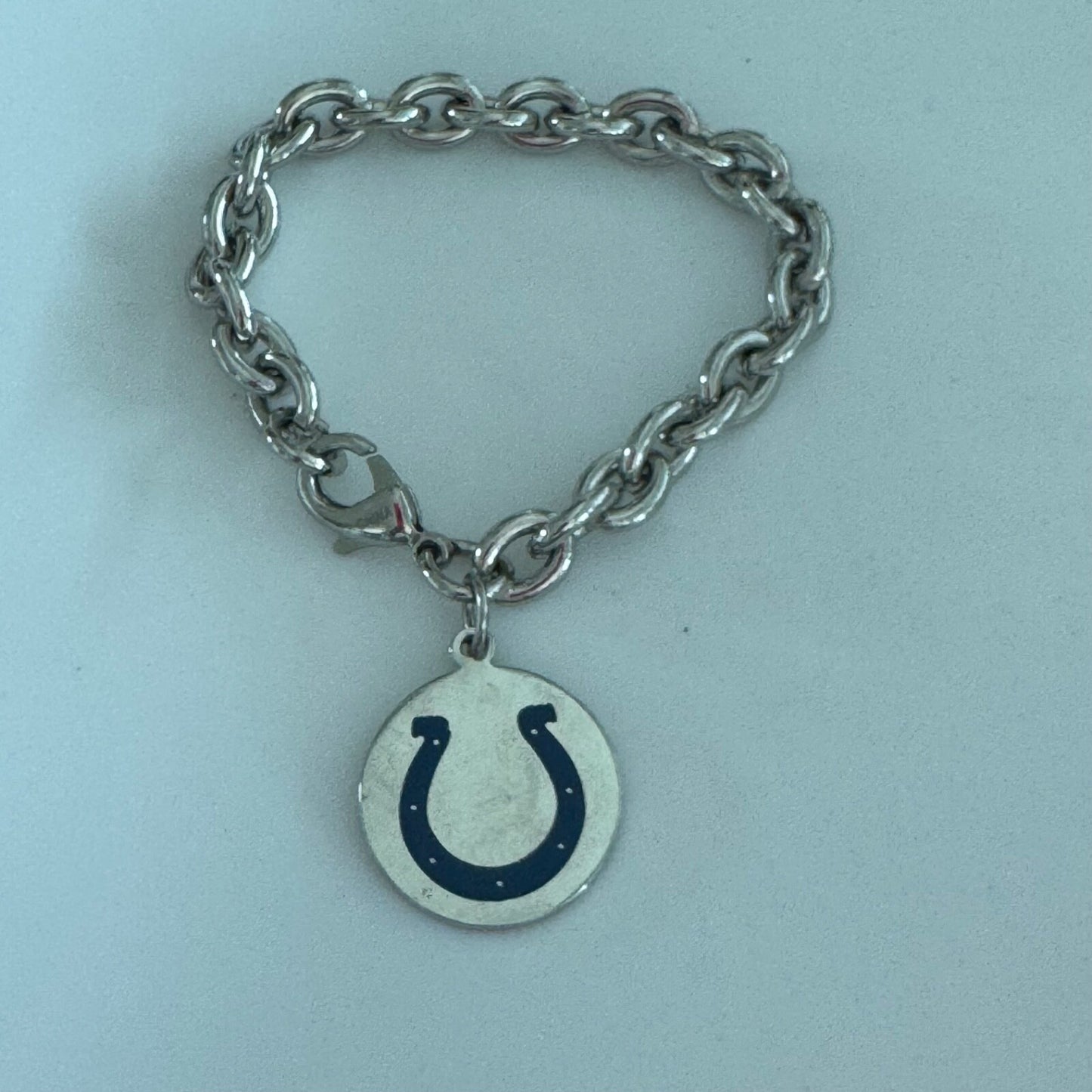 Vintage Indianapolis Colts Silver Tone Charm Bracelet